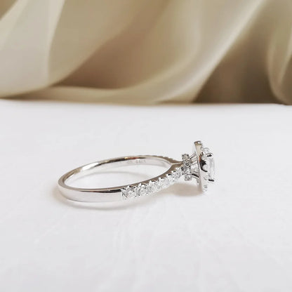 White Sapphire Halo Ring