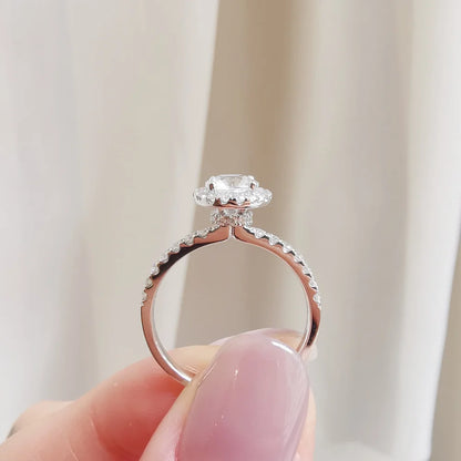 White Sapphire Halo Ring