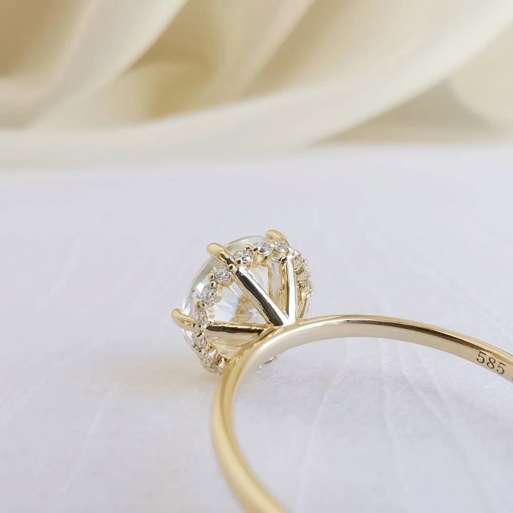 14K "The Diamond Wreath" Moissanite Ring