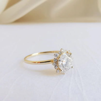 14K "The Dahlia" Moissanite Ring
