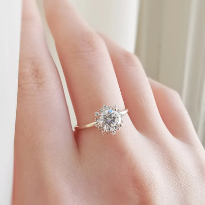 14K "The Dahlia" Moissanite Ring
