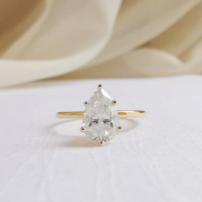 14K "The Raindrop" Moissanite Ring