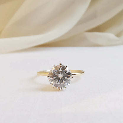14K "The Diamond Fountain" Round Moissanite Ring