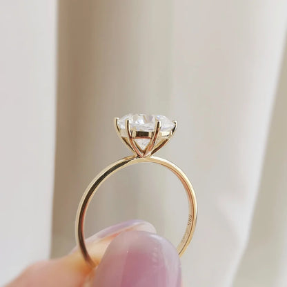 14K "The Hexie" Moissanite Ring