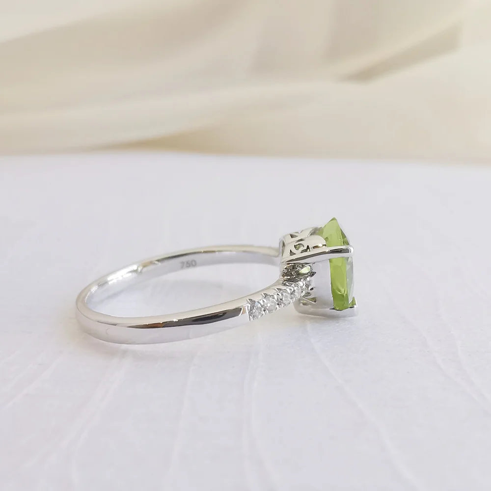 Looking Glass Heart Peridot Ring