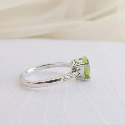 Looking Glass Heart Peridot Ring