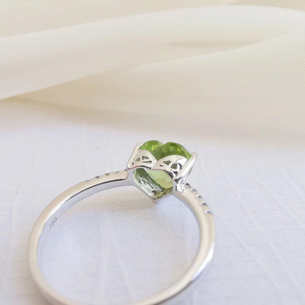 Looking Glass Heart Peridot Ring