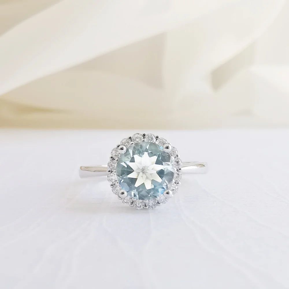 Aquamarine Orb Ring