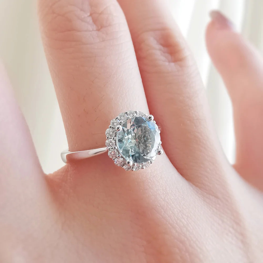 Aquamarine Orb Ring