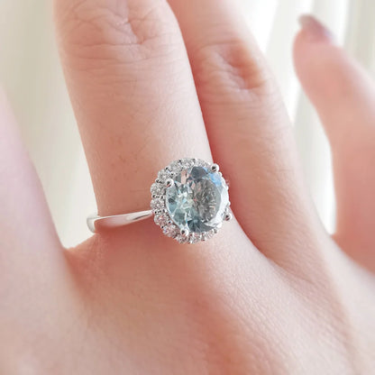 Aquamarine Orb Ring