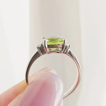 Cushion Peridot Ring