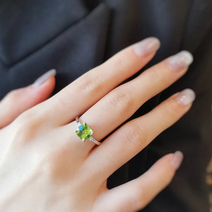 Cushion Peridot Ring