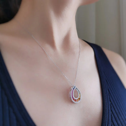 The Rainbow Drop Sapphire Pendant