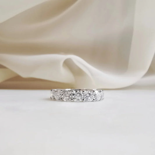 18K Accord Round Moissanite Eternity Ring