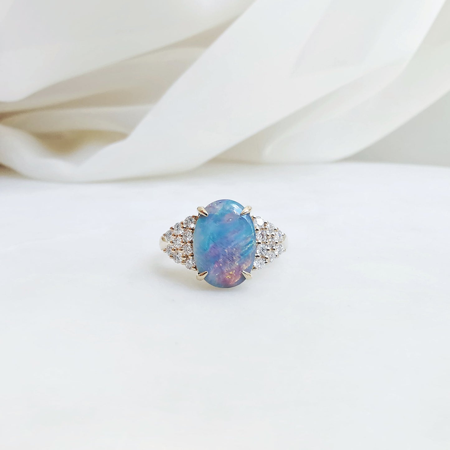 18K Caeser Solid Black Opal Ring - Avaliable upon enquiry