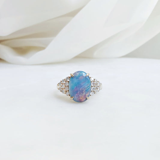 18K Caeser Solid Black Opal Ring - Avaliable upon enquiry