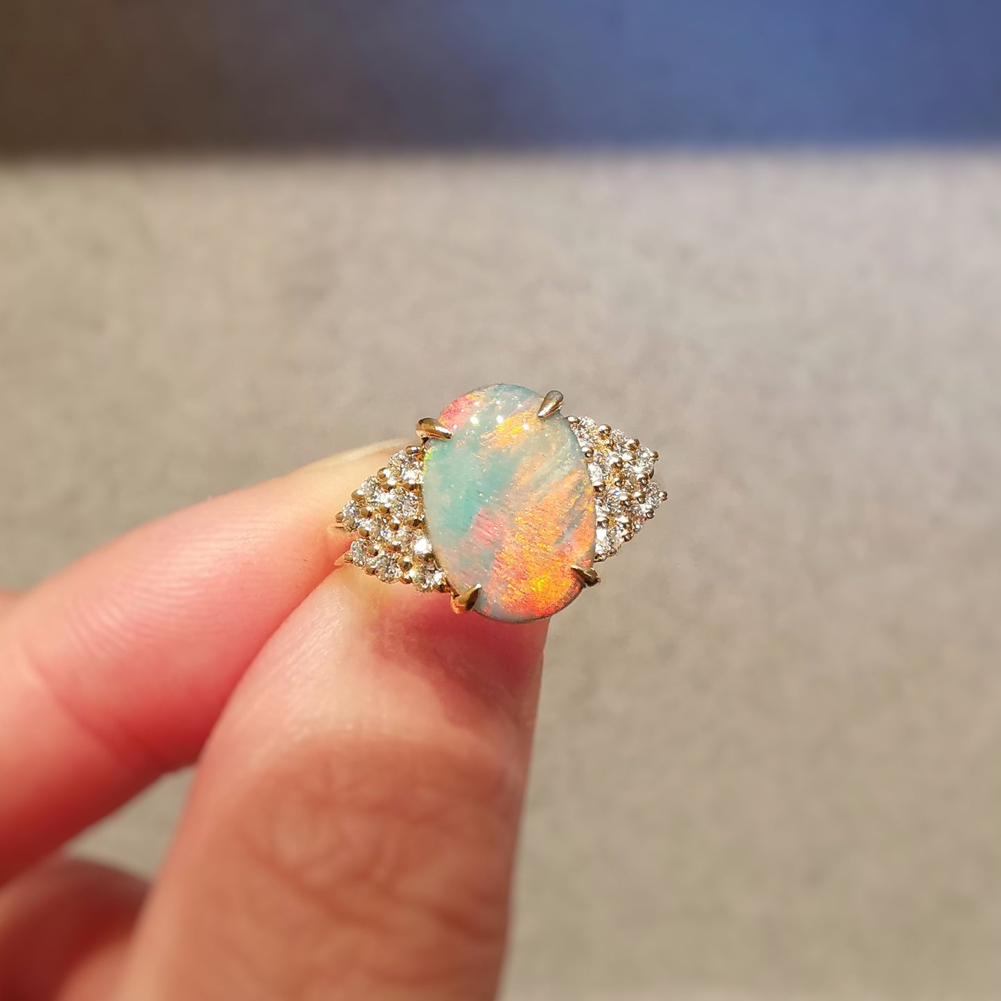 18K Caeser Solid Black Opal Ring - Avaliable upon enquiry