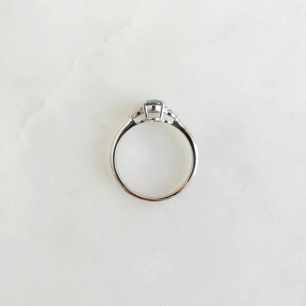 18K Jolyne Oval Green Sapphire and Diamond Ring