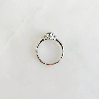 18K Jolyne Oval Green Sapphire and Diamond Ring