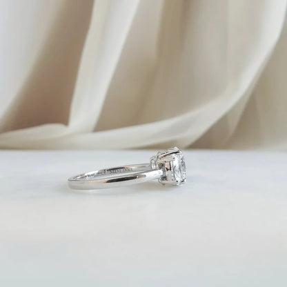 18K Cicely Oval Trilogy Moissanite Ring
