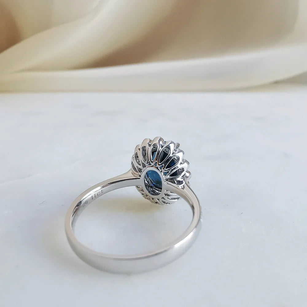 18K White Gold Oval Tourmaline Ring