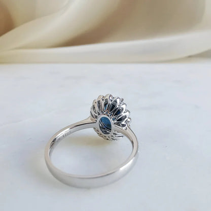 18K White Gold Oval Tourmaline Ring