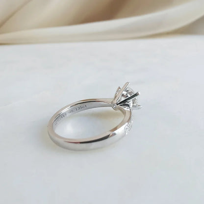 18K Scintilla Round Moissanite and Diamond Ring