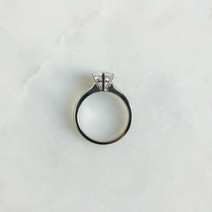 18K Scintilla Round Moissanite and Diamond Ring