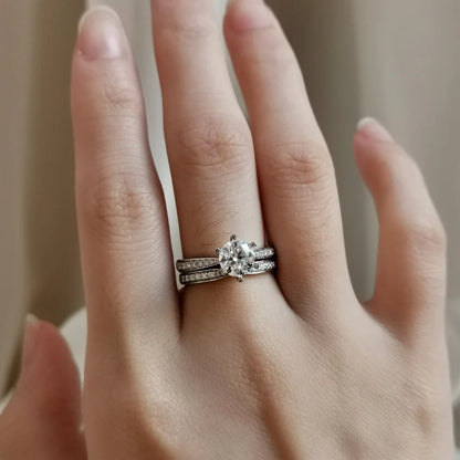 18K Scintilla Round Moissanite and Diamond Ring