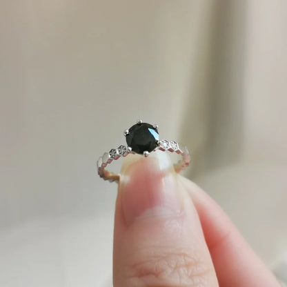 18K White Gold Spinel Honeycomb Ring