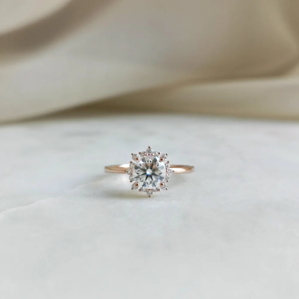 14K "The Dahlia" Moissanite Ring