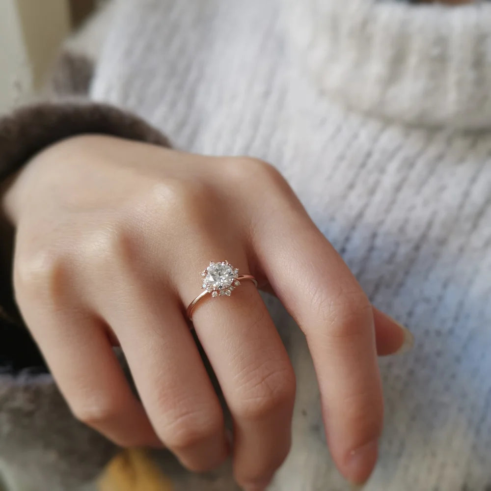 14K "The Dahlia" Moissanite Ring