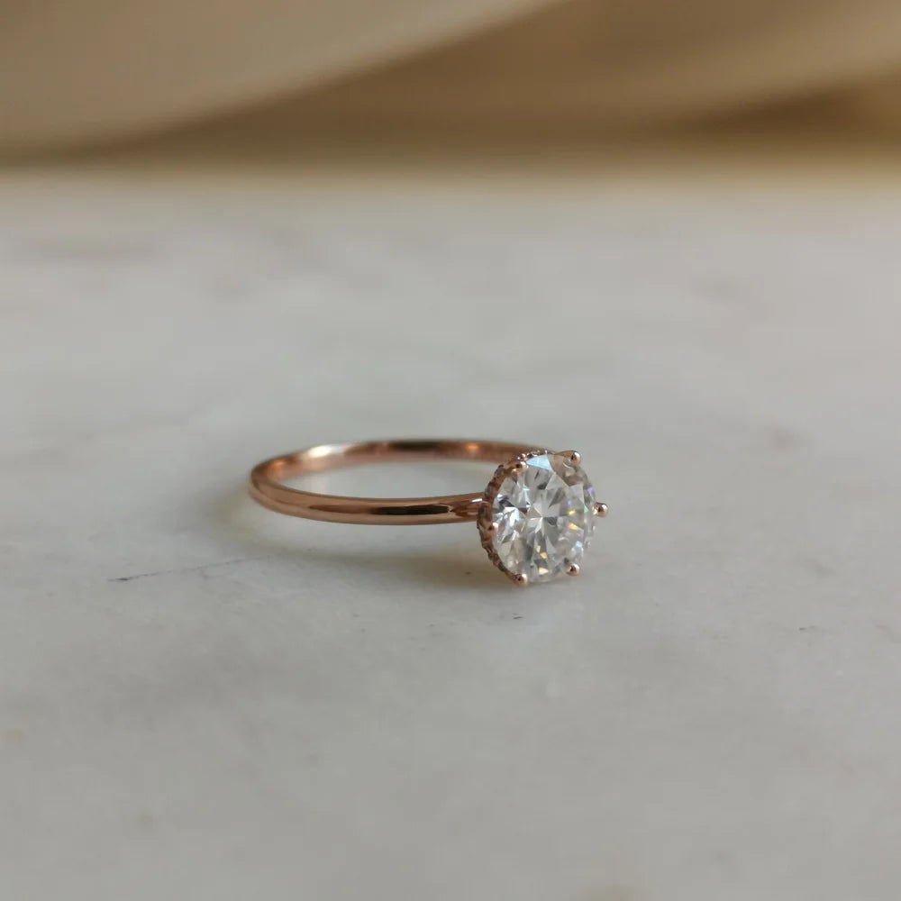 14K "The Diamond Wreath" Moissanite Ring