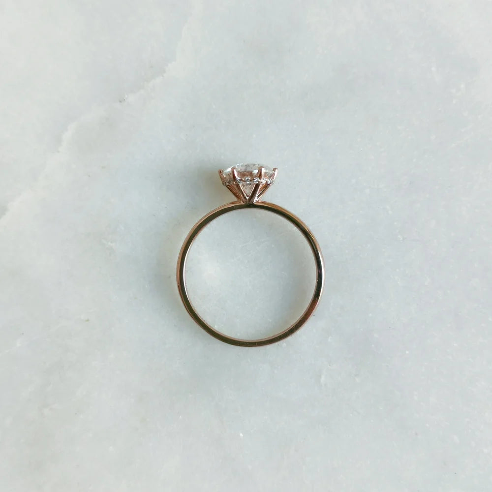 18K "The Diamond Wreath" Moissanite Ring