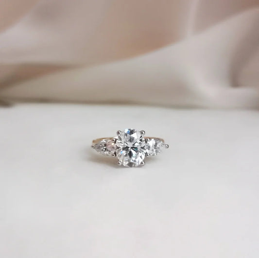 The Audrey Moissanite Ring with 3 Stones