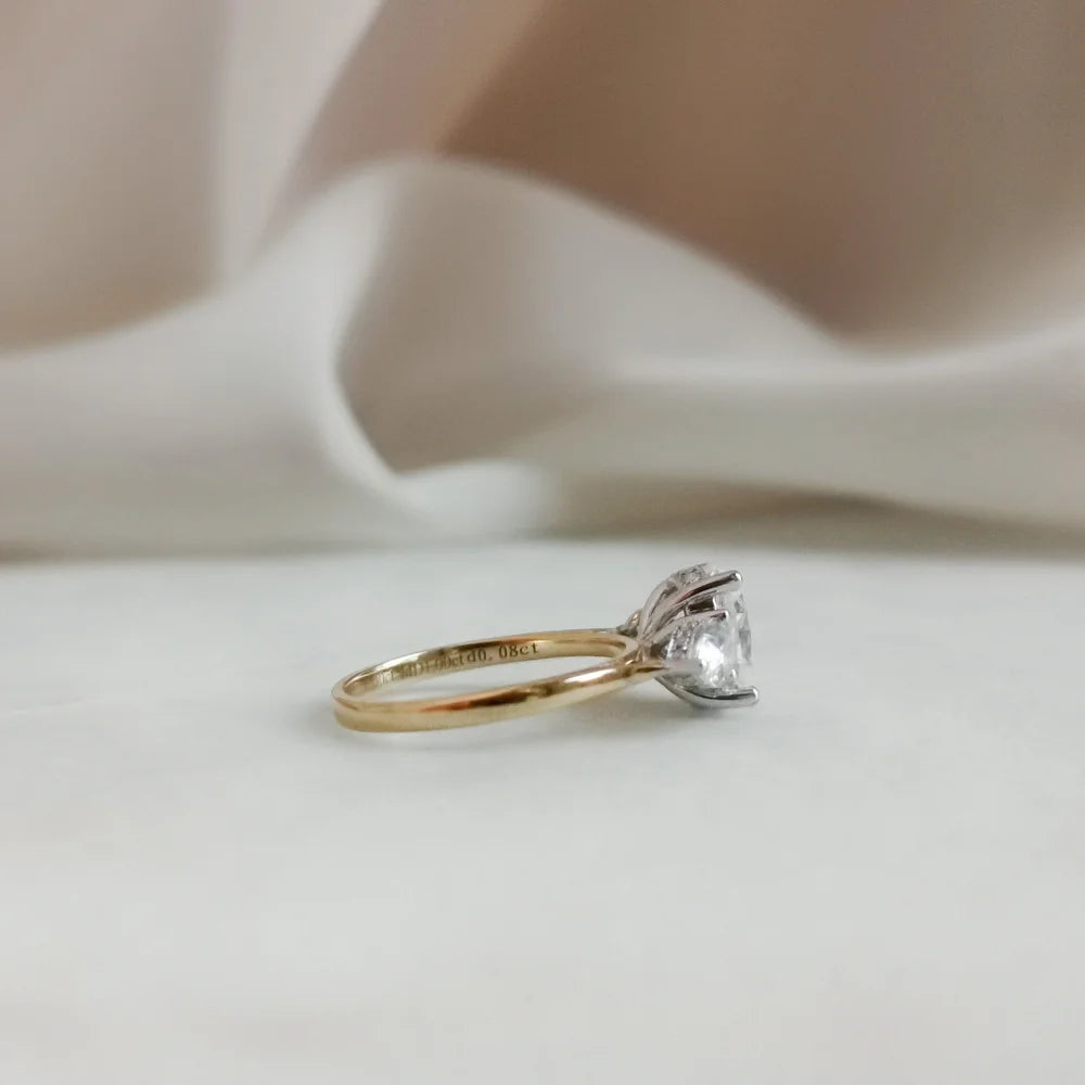 The Audrey Moissanite Ring with 3 Stones