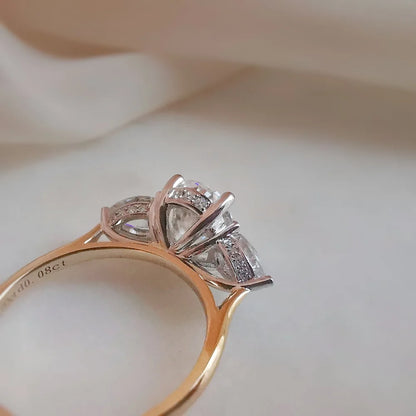 The Audrey Moissanite Ring with 3 Stones