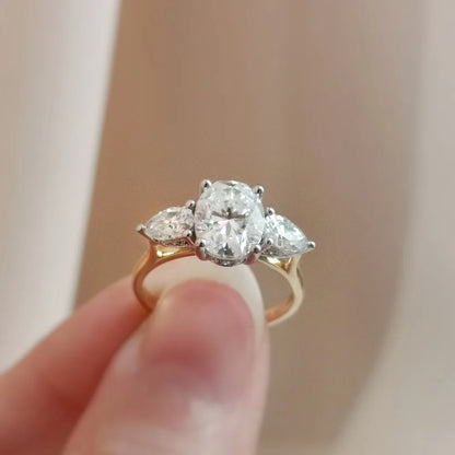 The Audrey Moissanite Ring with 3 Stones