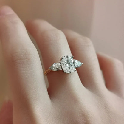 The Audrey Moissanite Ring with 3 Stones