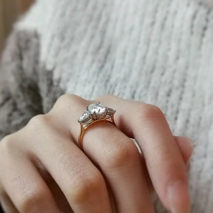 The Audrey Moissanite Ring with 3 Stones