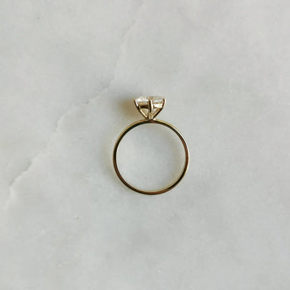 14K "The Diamond Fountain" Round Moissanite Ring