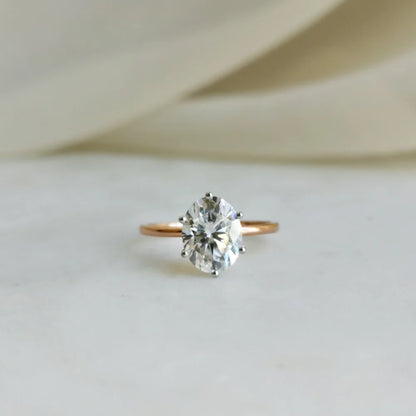 Classic Six Claw Oval Moissanite Ring