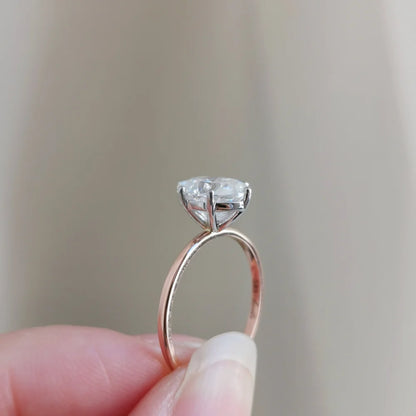Classic Six Claw Oval Moissanite Ring