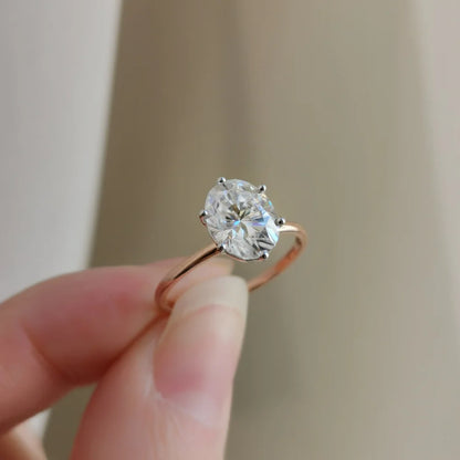 Classic Six Claw Oval Moissanite Ring