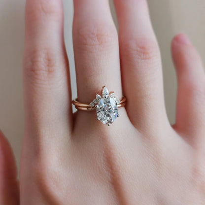 Classic Six Claw Oval Moissanite Ring