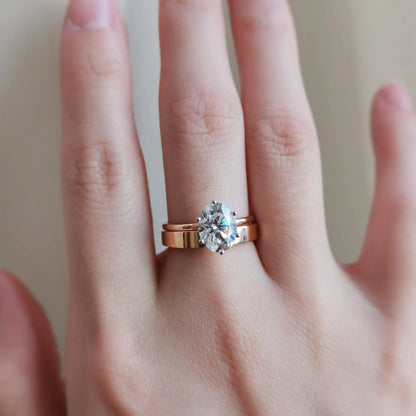 Classic Six Claw Oval Moissanite Ring