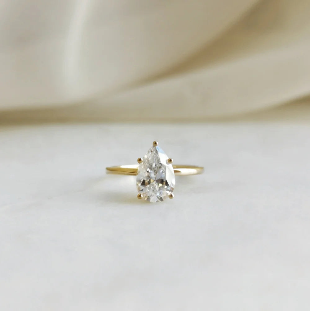 14K "The Raindrop" Moissanite Ring