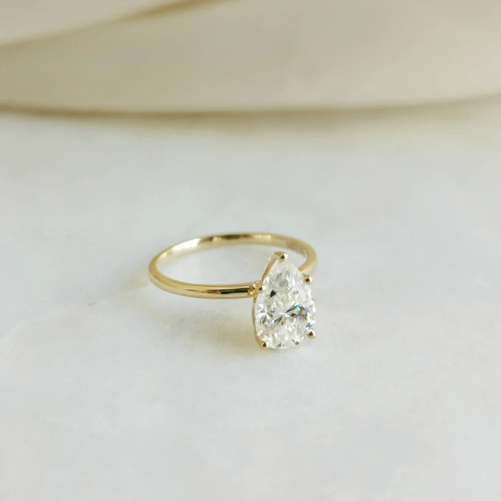 14K "The Raindrop" Moissanite Ring