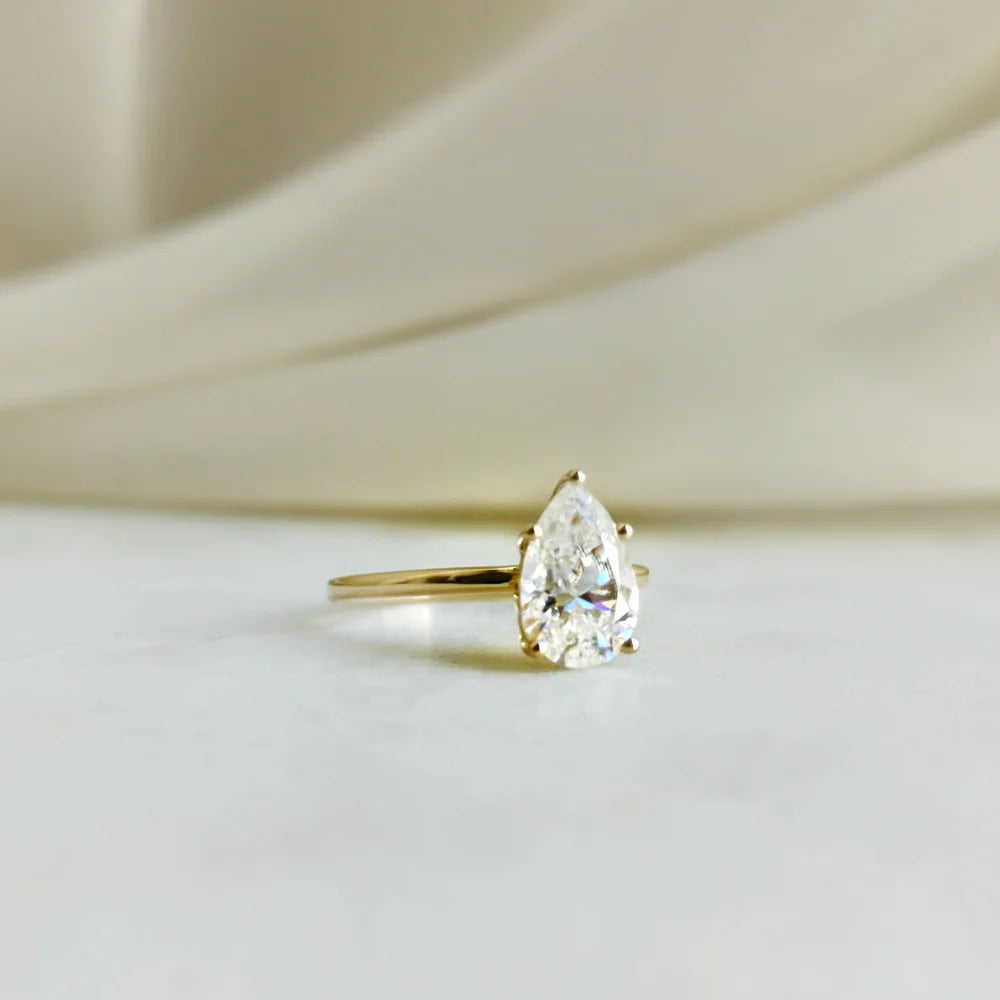 14K "The Raindrop" Moissanite Ring