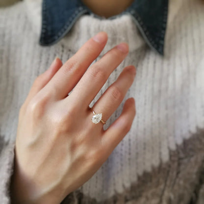 14K "The Raindrop" Moissanite Ring
